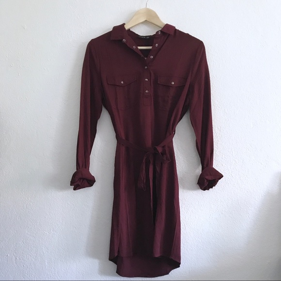 Cotton On Dresses & Skirts - Cotton On burgundy maroon long sleeve dress